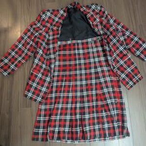 Vintage Tan Jay Red Plaid Blazer & Plaid Skirt Set | Made in Canada